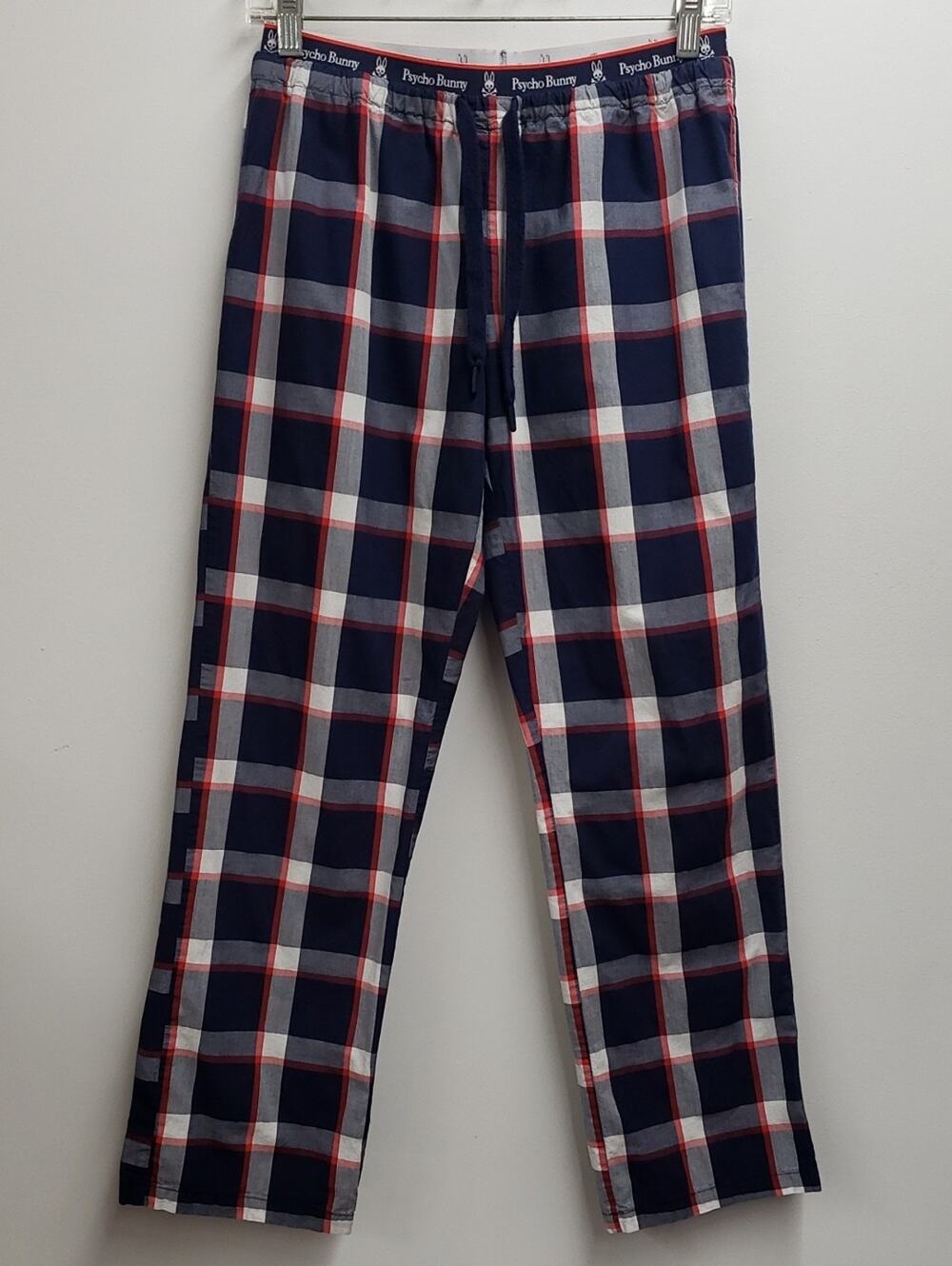 Psycho Bunny Paid Pajama Pants Women's Size XS Navy Blue Red